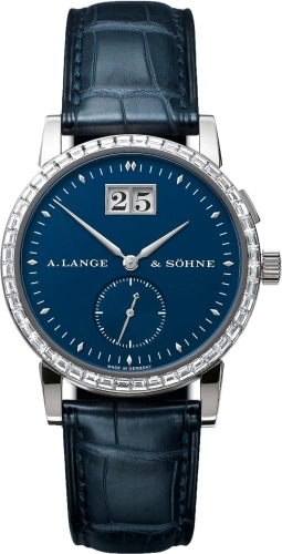 A. Lange & Söhne 803.028 : Saxonia Big Date White Gold - Baguette / Blue