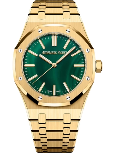 Audemars Piguet 15513BA.OO.1320BA.01 : Royal Oak Selfwinding 41 Yellow Gold / Malachite