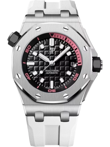 Audemars Piguet 15720ST.OO.A010CA.01 : Royal Oak Offshore Diver Stainless Steel / Black - Pink