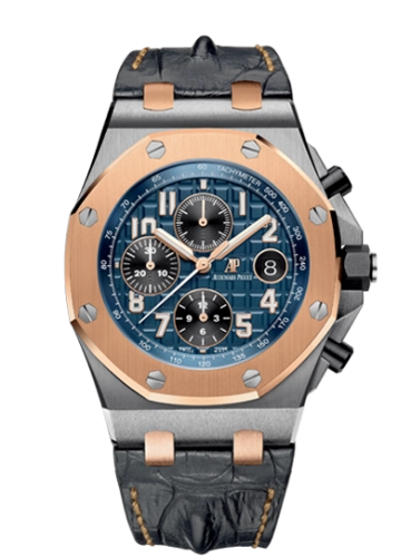 Audemars Piguet 26471SR.OO.D101CR.01 : Royal Oak Offshore 26471 Stainless Steel / Pink Gold / Bucherer Blue Editions