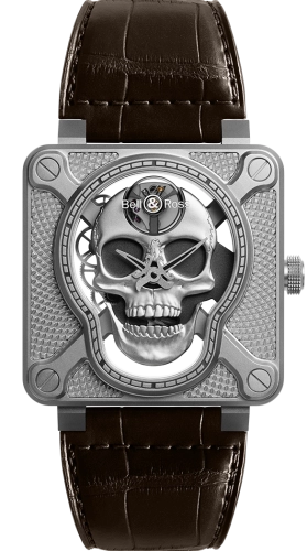 Bell & Ross BR01-SKULL-SK-ST : BR-01 Laughing Skull
