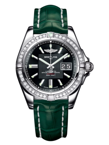 Breitling A49350LA.BA07.771P : Galactic 41 Stainless Steel / Diamond / Trophy Black / Croco