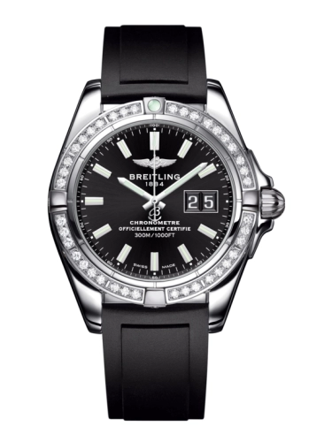Breitling A49350LA.BE58.132S : Galactic 41 Stainless Steel / Diamond / Onyx Black / Rubber
