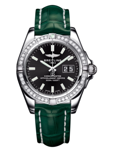 Breitling A49350LA.BE58.771P : Galactic 41 Stainless Steel / Diamond / Onyx Black / Croco