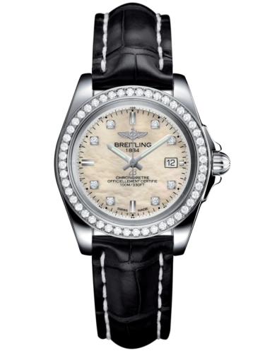 Breitling A7133053/A801/777P/A14BA.1 : Galactic 32 Sleek Edition Stainless Steel / Diamond / Pearl Diamond / Croco