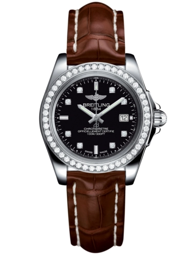 Breitling A7133053/BF63/778P/A14BA.1 : Galactic 32 Sleek Edition Stainless Steel / Diamond / Trophy Black Diamond / Croco