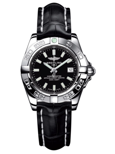 Breitling A71356L2.BE76.777P : Galactic 32 Stainless Steel / Onyx Black / Croco