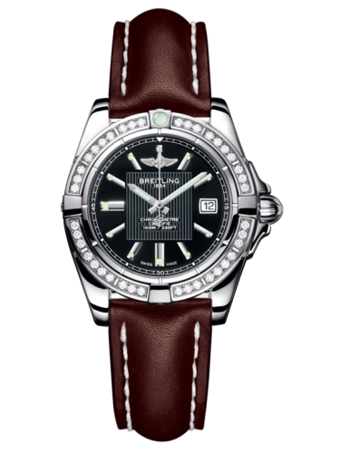 Breitling A71356LA.BA10.410X : Galactic 32 Stainless Steel / Diamond / Trophy Black / Calf
