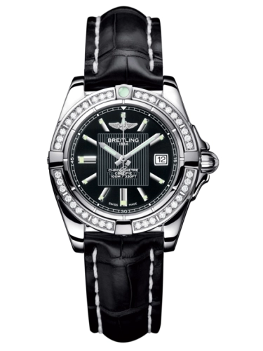 Breitling A71356LA.BA10.777P : Galactic 32 Stainless Steel / Diamond / Trophy Black / Croco