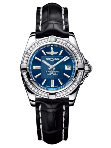 Breitling A71356LA.C811.777P : Galactic 32 Stainless Steel / Diamond / Metallica Blue / Croco