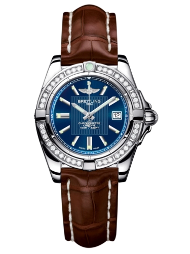 Breitling A71356LA.C811.778P : Galactic 32 Stainless Steel / Diamond / Metallica Blue / Croco