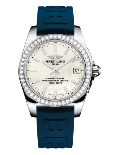 Breitling A7433053.A779.238S : Galactic 36 Stainless Steel / Diamond / Pearl / Rubber