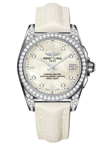 Breitling A7433063.A780.236X : Galactic 36 Stainless Steel / Diamondworks / Pearl Diamond/ Sahara