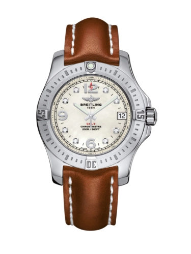 Breitling A7438911/A771/412X/A16BA.1 : Colt 36 Pearl Diamond / Calf / Pin