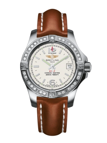 Breitling A7738853/G793/406X/A14BA.1 : Colt Lady Diamond / Stratus Silver / Calf / Pin