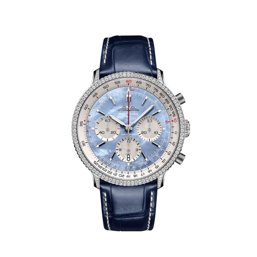 Breitling AB01396A1C1P1 : Navitimer B01 Chronograph 41 Stainless Steel - Diamond / Blue MOP / USA