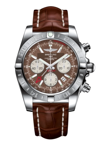 Breitling AB042011.Q589.737P : Chronomat 44 GMT Stainless Steel / Metallica Brown / Croco