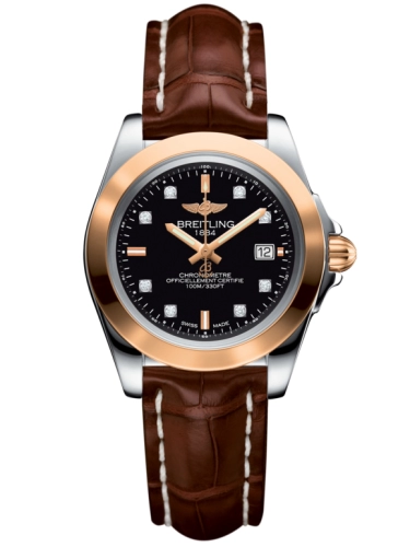 Breitling C7133012/BF64/778P/A14BA.1 : Galactic 32 Sleek Edition Stainless Steel / Rose Gold / Trophy Black Diamond / Croco