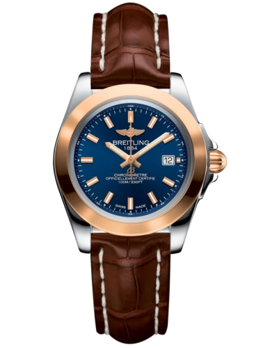 Breitling C7133012/C952/778P/A14BA.1 : Galactic 32 Sleek Edition Stainless Steel / Rose Gold / Horizon Blue / Croco