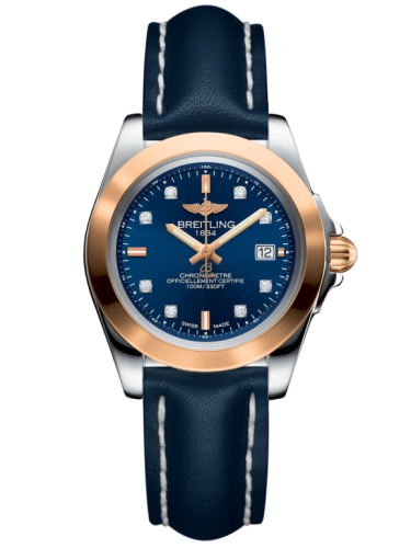 Breitling C7133012/C967/116X/A14BA.1 : Galactic 32 Sleek Edition Stainless Steel / Rose Gold / Horizon Blue Diamond / Calf