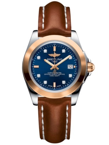 Breitling C7133012/C967/406X/A14BA.1 : Galactic 32 Sleek Edition Stainless Steel / Rose Gold / Horizon Blue Diamond / Calf