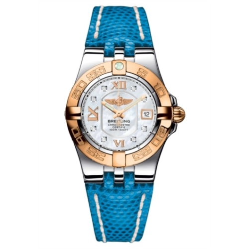 Breitling C71340L2A681169Z : Galactic 30 Gold Bezel / MOP / Teju