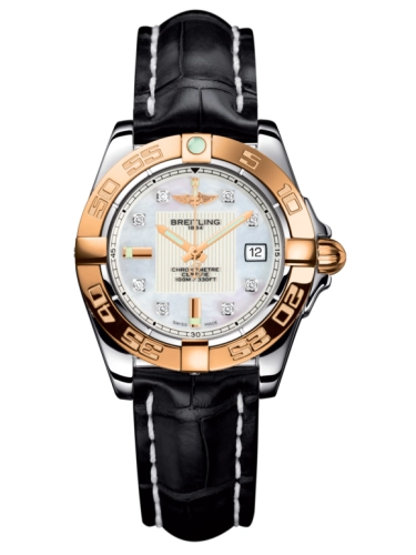 Breitling C71356L2.A712.777P : Galactic 32 Stainless Steel / Rose Gold / Pearl Diamond / Croco
