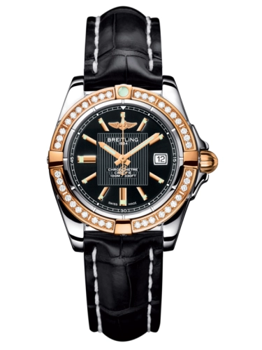 Breitling C71356LA.BA12.777P : Galactic 32 Stainless Steel / Rose Gold / Diamond / Trophy Black / Croco