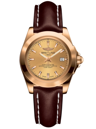 Breitling H7133012.H549.410X : Galactic 32 Sleek Edition Rose Gold / Golden Sun / Calf