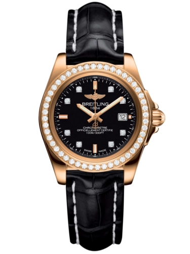 Breitling H7133053.BF64.777P : Galactic 32 Sleek Edition Rose Gold / Diamond / Trophy Black Diamond / Croco