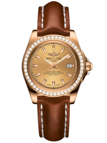 Breitling H7133053.H549.406X : Galactic 32 Sleek Edition Rose Gold / Diamond / Golden Sun / Calf