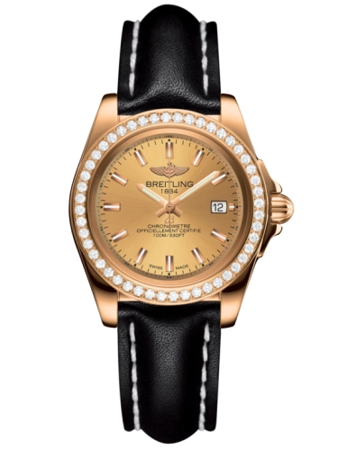 Breitling H7133053.H549.408X : Galactic 32 Sleek Edition Rose Gold / Diamond / Golden Sun / Calf