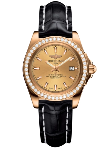 Breitling H7133053.H549.777P : Galactic 32 Sleek Edition Rose Gold / Diamond / Golden Sun / Croco