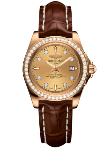 Breitling H7133053.H550.778P : Galactic 32 Sleek Edition Rose Gold / Diamond / Golden Sun Diamond / Croco