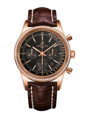 Breitling RB015253.BB16.739P : Transocean Chronograph Red Gold / Diamond / Black / Croco