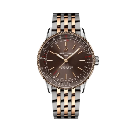 Breitling U173273A1Q1U1 : Navitimer Automatic 36 Stainless Steel - Red Gold / Brown / Bracelet