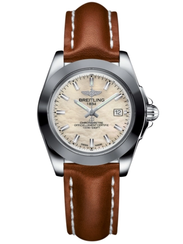 Breitling W7133012/A800/406X/A14BA.1 : Galactic 32 Sleek Edition Stainless Steel / Pearl / Calf