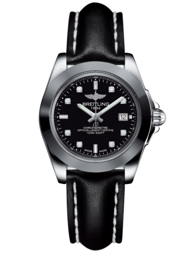 Breitling W7133012/BF63/408X/A14BA.1 : Galactic 32 Sleek Edition Stainless Steel / Trophy Black Diamond / Calf