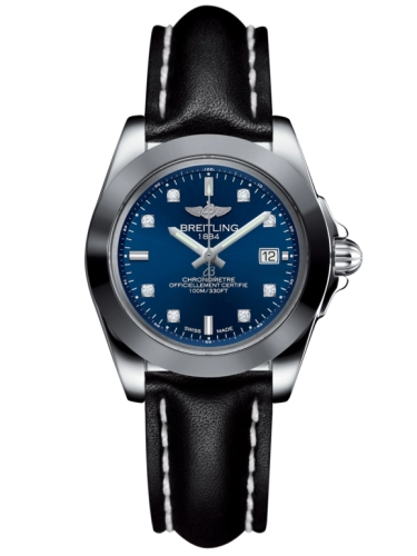 Breitling W7133012/C966/408X/A14BA.1 : Galactic 32 Sleek Edition Stainless Steel / Horizon Blue Diamond / Calf