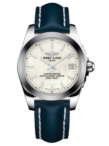 Breitling W7433012.A779.194X : Galactic 36 Stainless Steel / SleekT / Pearl / Calf