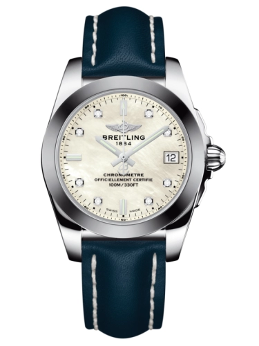 Breitling W7433012.A780.194X : Galactic 36 Stainless Steel / SleekT / Pearl Diamond / Calf