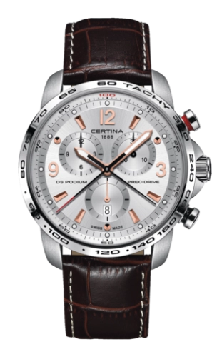 Certina C001.647.16.037.01 : DS Podium Big Size Chrono 1/100 Sec Stainless Steel / Silver / Strap