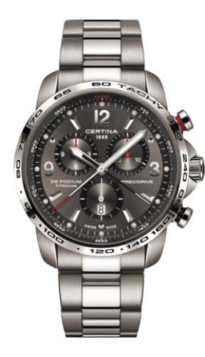 Certina C001.647.44.087.00 : DS Podium Big Size Chrono 1/100 Sec Titanium / Grey