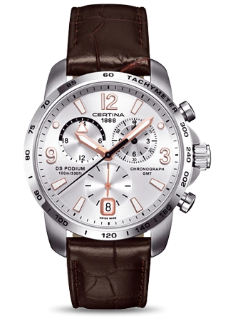 Certina C0016391603701 : DS Podium Big Size Chrono GMT Silver