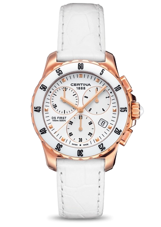 Certina C0142173601100 : DS First Lady Ceramic Chrono Rose White