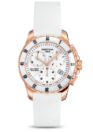 Certina C0142173701100 : DS First Lady Ceramic Chrono Rose White