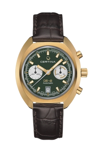 Certina C024.462.36.091.00 : DS-2 Chronograph Automatic Yellow Gold / Green