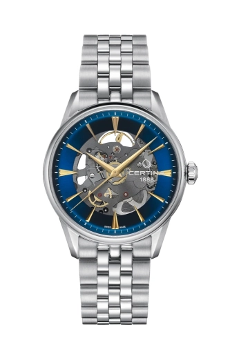 Certina C029.907.11.041.00 : DS-1 Skeleton Stainless Steel / Blue / Bracelet