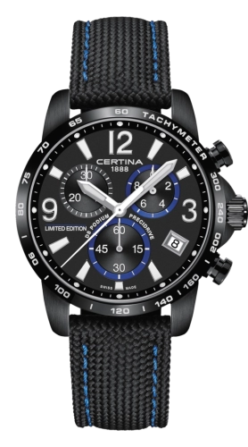 Certina C034.417.38.057.10 : DS Podium Chronograph 1/10 Sec PVD / Black / Strap