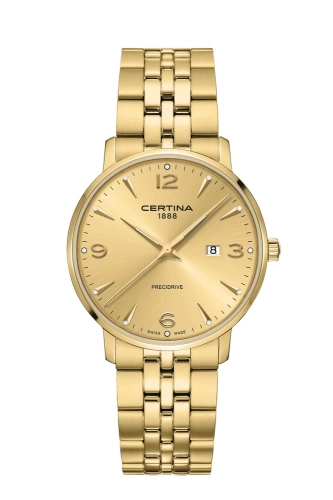 Certina C035.410.33.367.00 : DS Caimano 39 Yellow Gold / Champagne / Bracelet